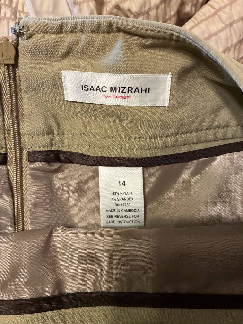 Isaac Mizrahi Beige Midi Skirt